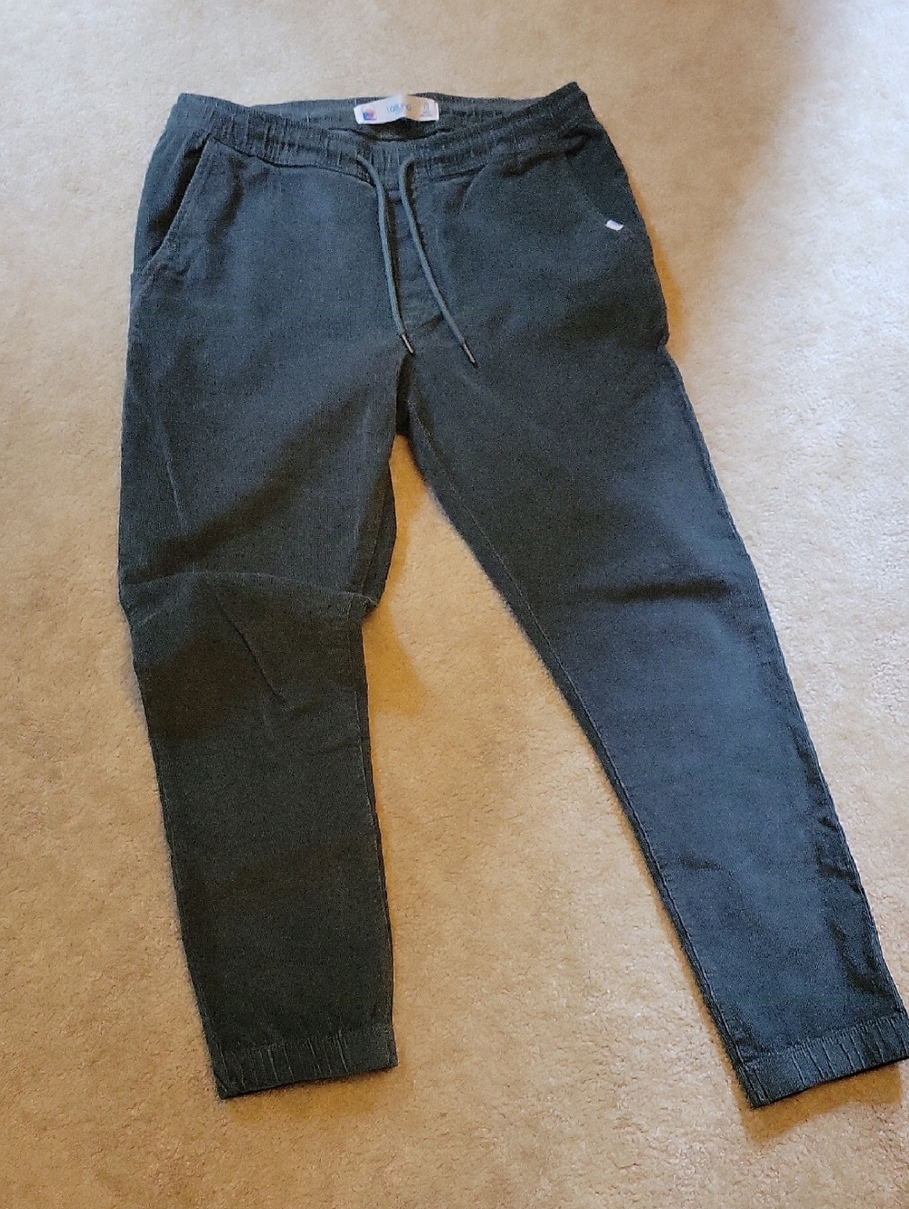 Men's Dark Green Drawstring Jogger Pants
